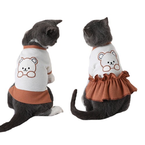 Pet Skirt Shirt Cat Clothes Cute Cartoon Dog Skirt