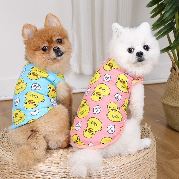Spring And Summer New Style Dog Pet Cat Clothes Decoration Big Yellow Duck Vest