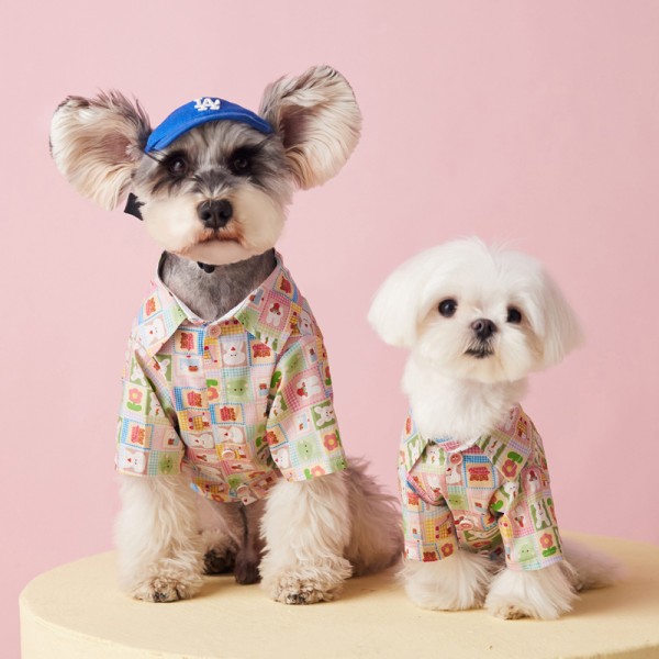 Pet Dog Summer Thin Colorful Flowers Doggy Shirt Dog Clothing