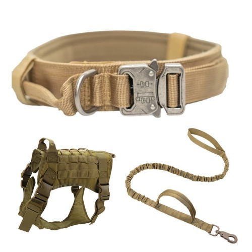 Pet Tactical Military Vest Outdoor Training Vest Dog Harness and Leash Set With Collar for Medium Large Dogs German Shepherd